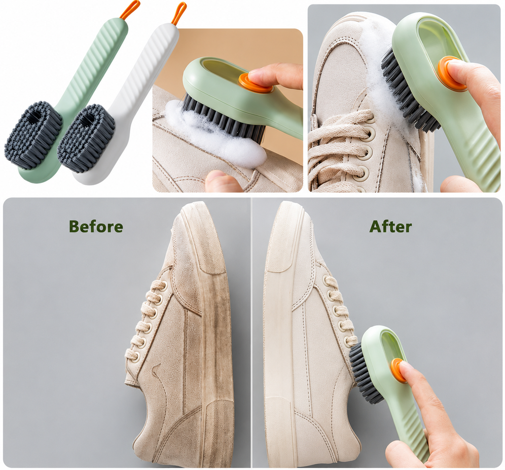 Liquid Dispensing Shoe Brush