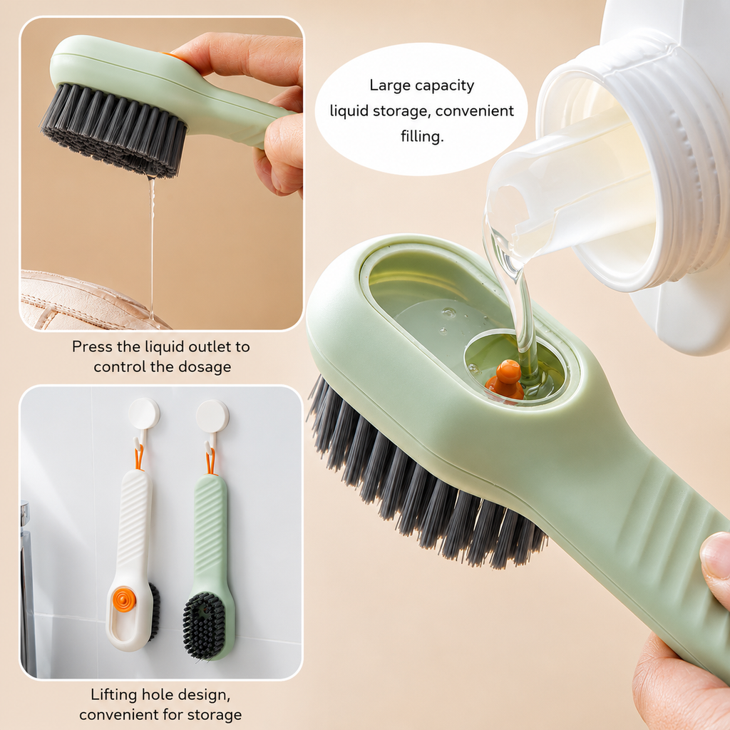 Liquid Dispensing Shoe Brush