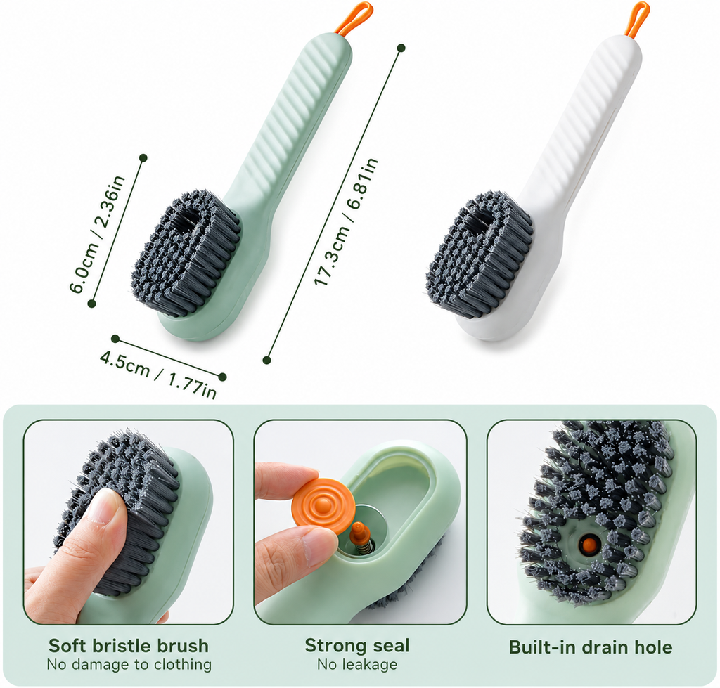 Liquid Dispensing Shoe Brush