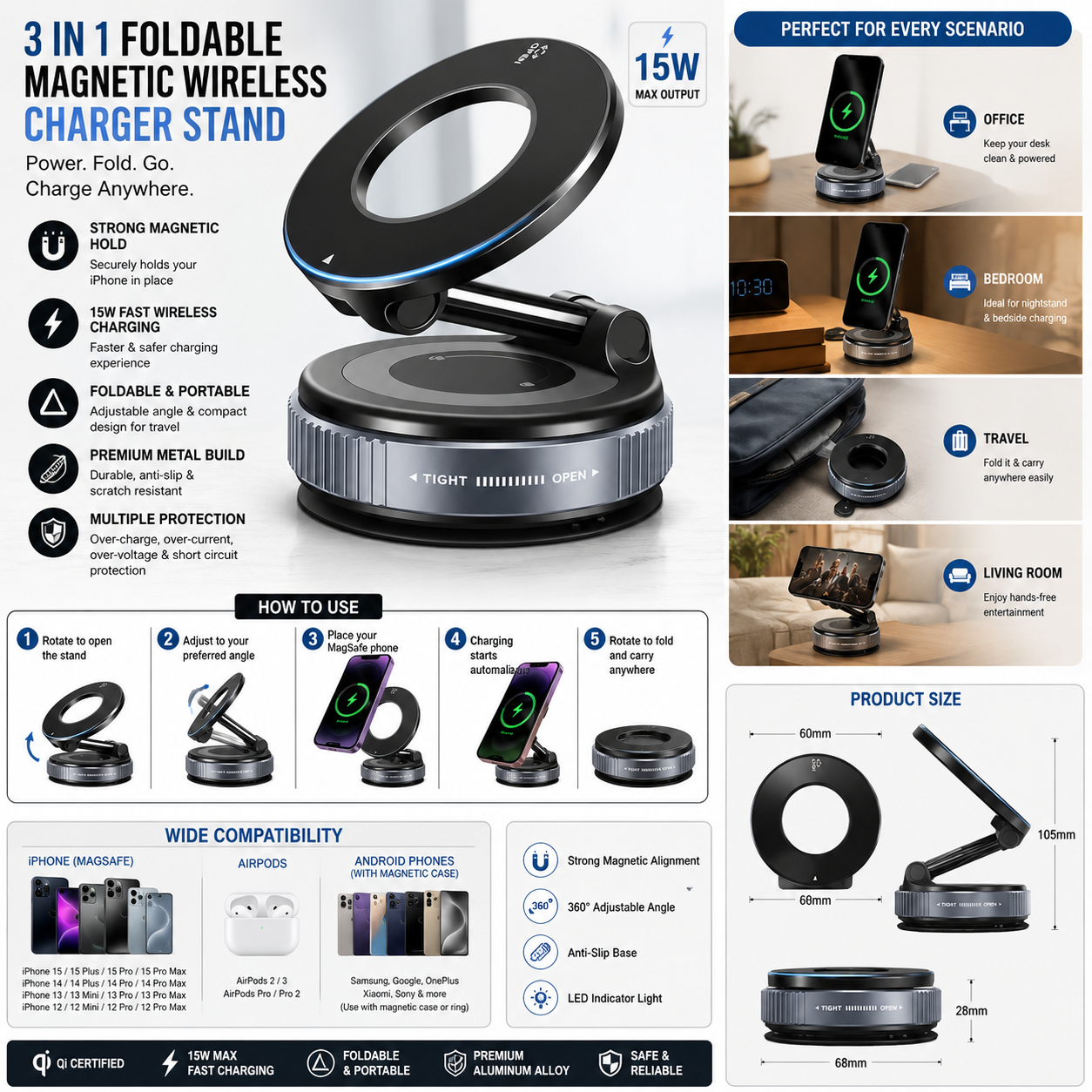 360° Magnetic Car Phone Mount